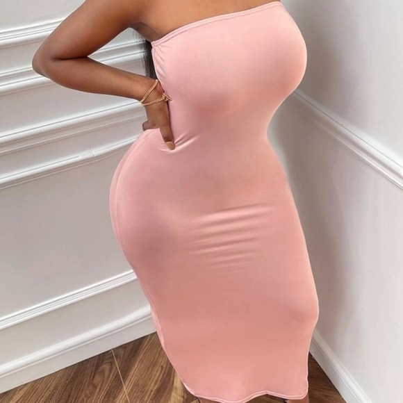 🌸 Elegant Strapless Pink Maxi Dress – Size Large 🌸 - Picture 4 of 9